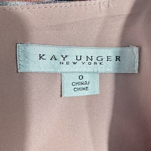 Kay Unger Lani Midi Dress Women's 0 Pink Floral A-Line Sleeveless NWT - Picture 7 of 13